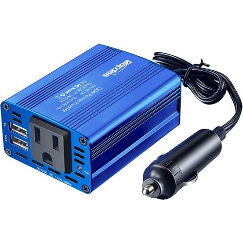 Product details. Get reliable household power on-the-go with the Everstart 120W portable Power Inverter. With a 120V AC outlet and USB port, you can recharge a variety of portable electronics from practically anywhere. Featuring innovative heatsink technology for silent function without the loud fan you’ll find in many other inverters.